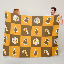 Festive Holiday Grid Pattern Fleecefilt