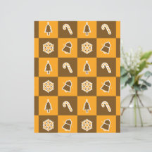 Festive Holiday Grid Pattern Scrapbook Paper