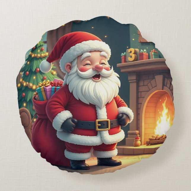 Festive Holiday Home Accent - Christmas Decorative Rund Kudde (Baksidan)