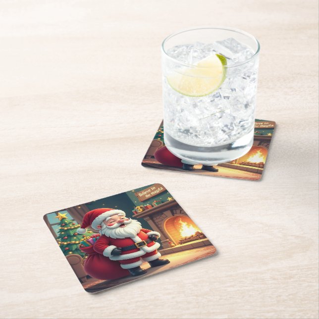 Festive Holiday Home Accent - Christmas Decorative Underlägg Papper Kvadrat (Insitu)