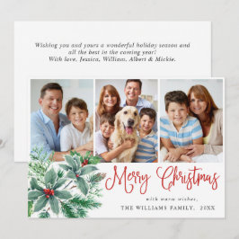 Festive Holly Berry 3 PHOTO-jul Hälsning Julkort