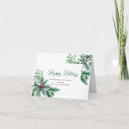 Festive Holly Berry Gren jul Corporate Helgkort