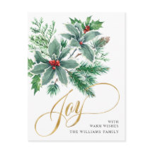 Festive Holly Berry jul Hälsning Helgdag