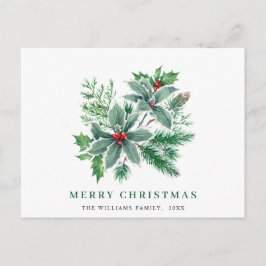 Festive Holly Berry jul Hälsning Helgdag Vykort
