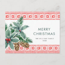 Festive Holly Berry jul Hälsning Helgdag