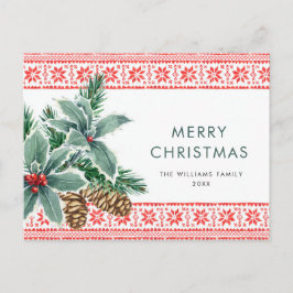 Festive Holly Berry jul Hälsning Helgdag Vykort