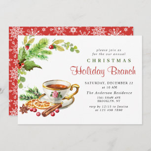 Festive Holly Berry jul Helgdag Gren Inbjudningar