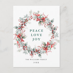 Festive Holly Berry-julfransandandning Helg Vykort