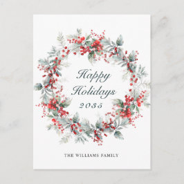 Festive Holly Berry-julfransandandning Helg Vykort