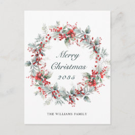 Festive Holly Berry-julfransandandning Helg Vykort