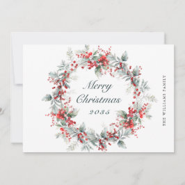 Festive Holly Berry-julfransandandning Julkort