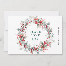 Festive Holly Berry-julfransandandning Julkort