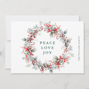 Festive Holly Berry-julfransandandning Julkort