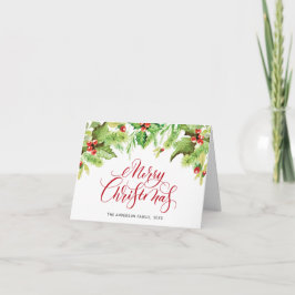 Festive Holly Berry Mistletoe jul Hälsning H Helgkort