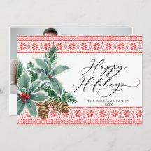 Festive Holly Berry PHOTO-jul Hälsning