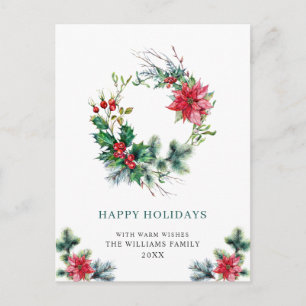 Festive Holly Berry Wandan God jul Helgdag Vykort