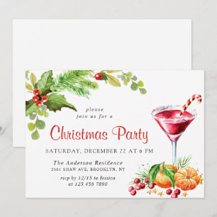 Festive Holly Berry Wandeandan Helgdag jul Party Inbjudningar