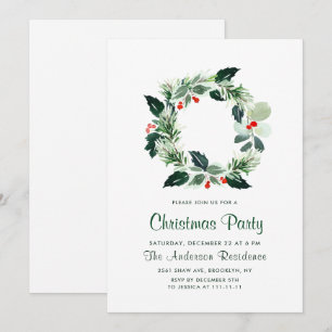 Festive Holly Berry Wandeandan Helgdag jul Party Inbjudningar