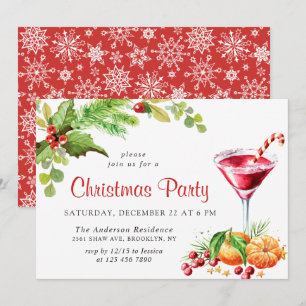 Festive Holly Berry Wandeandan Helgdag jul Party Inbjudningar