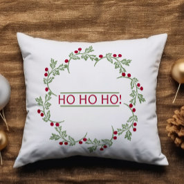 Festive Holly Berry Wandeho Ho Ho-jul Kudde