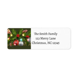 Festive Holly Garland | Grönt jul Adress Returadress Etikett