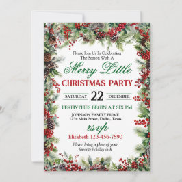 Festive Holly Gräns jul Party Inbjudningar