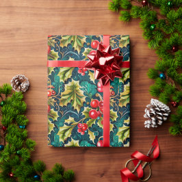 Festive Holly Helgdag Presentpapper