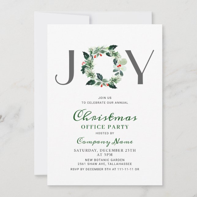Festive Holly-Julfesten Corporate Inbjudningar (Framsida)
