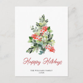 Festive Holly Julgran Hälsning Helgdag Vykort