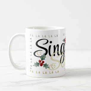 Festive Holly och Hearts FA LA LA-julen Mugg