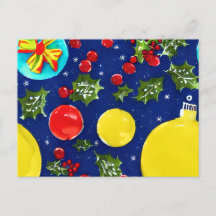 Festive Holly och Ornaments jul