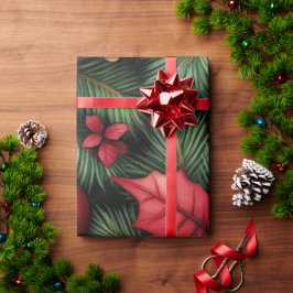 Festive Holly & Pine Christmas Wrapping Paper Presentpapper