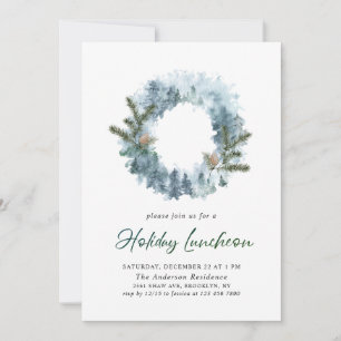 Festive Holly Wandandejul-Helgdag Luncheon Inbjudningar