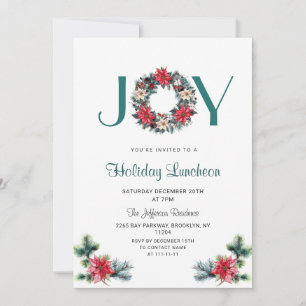 Festive Holly Wandandejul-Helgdag Luncheon Inbjudningar