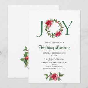 Festive Holly Wandeand Helgdag-julkluncheon Inbjudningar