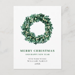 Festive Holly WandeGod-jul Hälsning Helgdag Vykort
