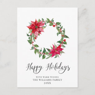 Festive Holly WandeGod-jul Hälsning Helgdag Vykort
