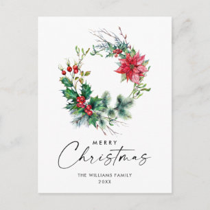 Festive Holly WandeGod-jul Hälsning Helgdag Vykort