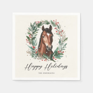 Festive Horse Julfrö Glad helg Pappersservett