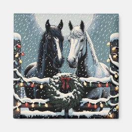 Festive Horses | God jul Magnet