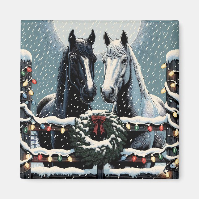 Festive Horses | God jul Magnet (Framsidan)