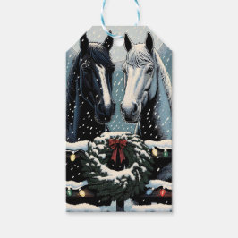 Festive Horses | God jul Presentetikett