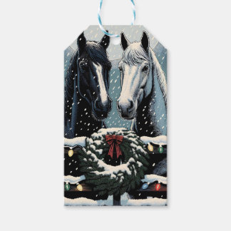 Festive Horses | God jul Presentetikett