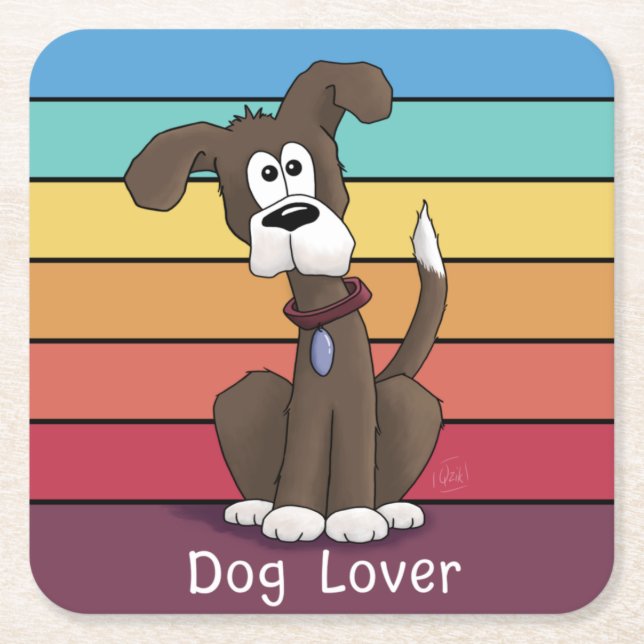 Festive Hund älskare Square Papper Underlägg Kvadrat (Framsidan)