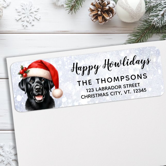 Festive Hund Labrador Cute Jul Returadress Returadress Etikett (Skapare uppladdad)