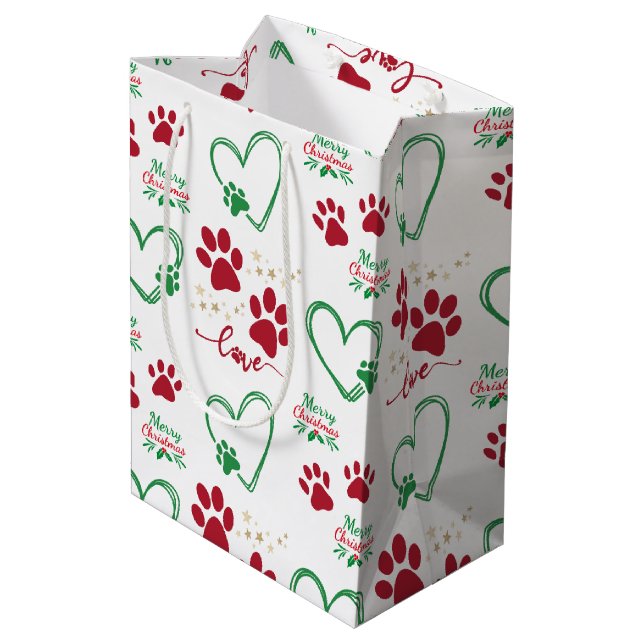 Festive HUND och KÄRLEK HEARTS jul (Baksidan Vinklad)