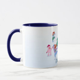 Festive Hundar Ice Sker Baby blue jul Mugg