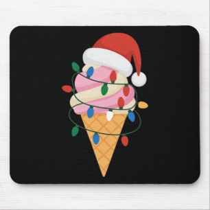 Festive Ice Cream med Ljus och Santa Musmatta
