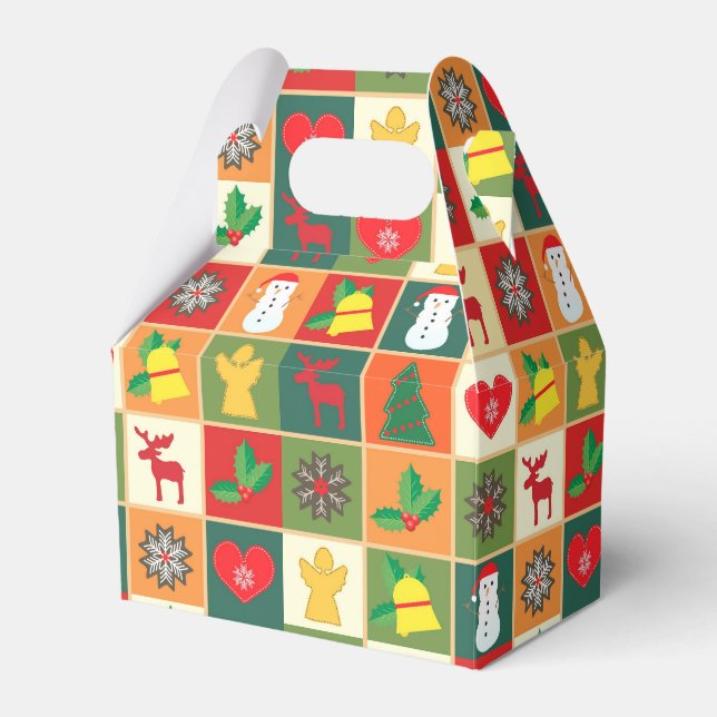 Festive Icons Gable Christmas Favor Box Presentaskar (Framsidan Sidan)