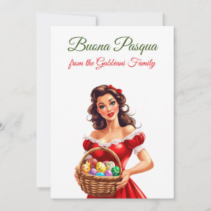 Festive Italiana Glad påsk Buona Pasqua Julkort